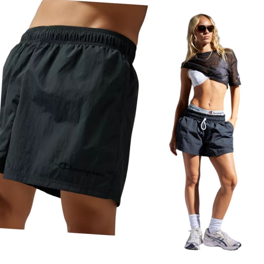 NWT black Woven Taslan 3" shorts by Champion size M
